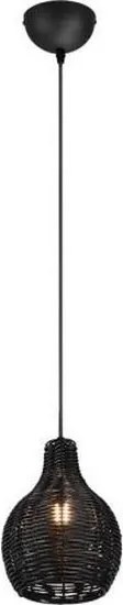 Reality - Пендант на кабел SPROUT 1xE14/40W/230V черен/ратан