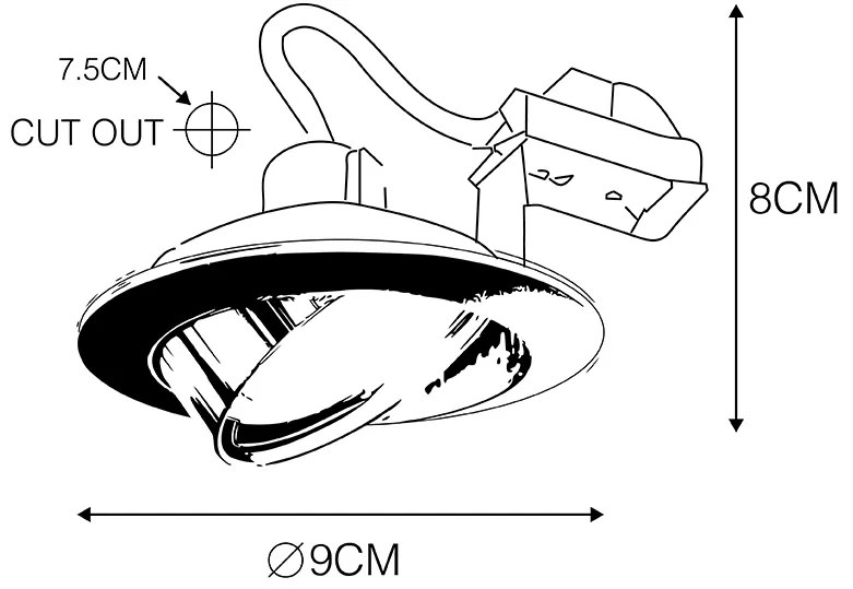 Смарт вграден прожектор стоманен наклонен вкл. Wifi GU10 - Cisco