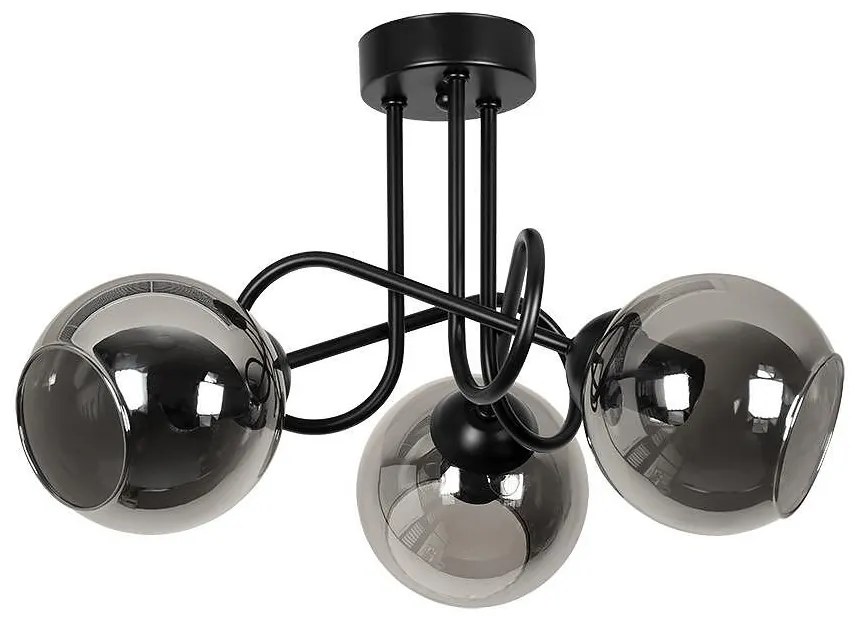 Плафон АЛЕКС, черен/сив, 3xE27