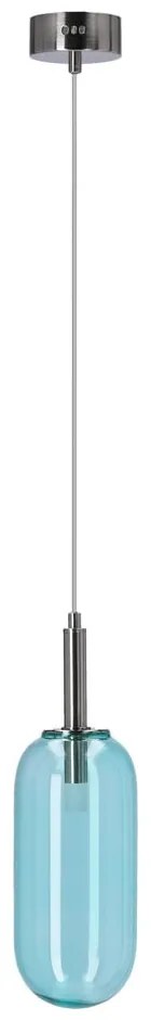 Синьо LED висящо осветително тяло със стъклен абажур ø 13 cm Fiuggi – Candellux Lighting