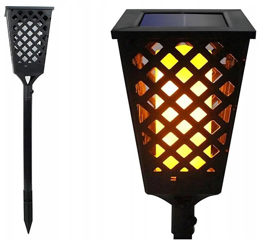 LED соларна лампа със сензор LED/0,6W/5,5V IP65 2000 mAh 107 cm черна