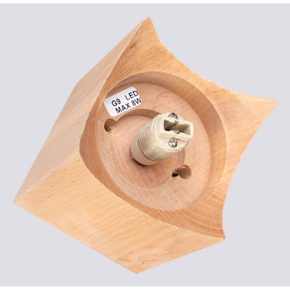 Осветително тяло за таван в естествен цвят със стъклен абажур 12x12 cm Rayer – Sollux