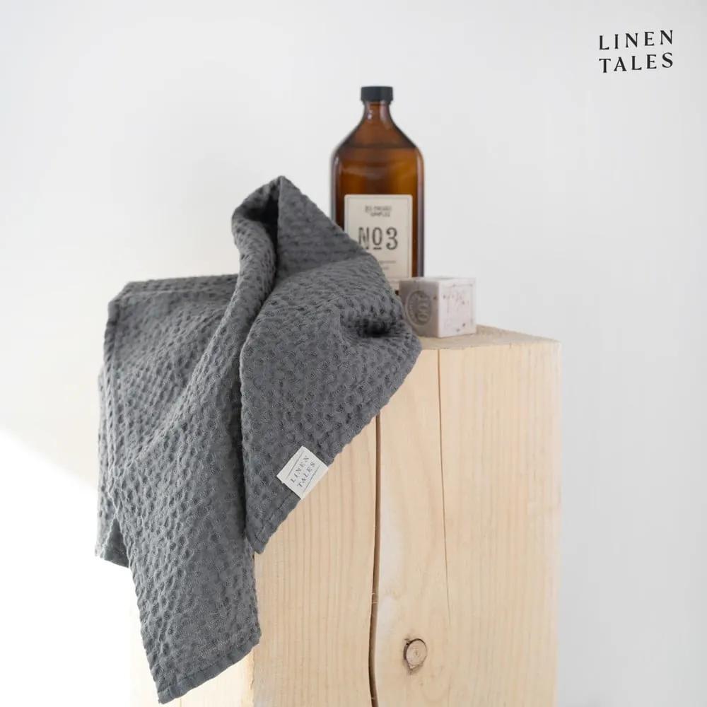 Тъмносиви кърпи и хавлии за баня в комплект от 3 Honeycomb - Linen Tales