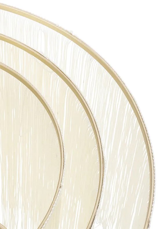 Ориенталска таванна лампа злато кремав абажур с ресни - Franxa