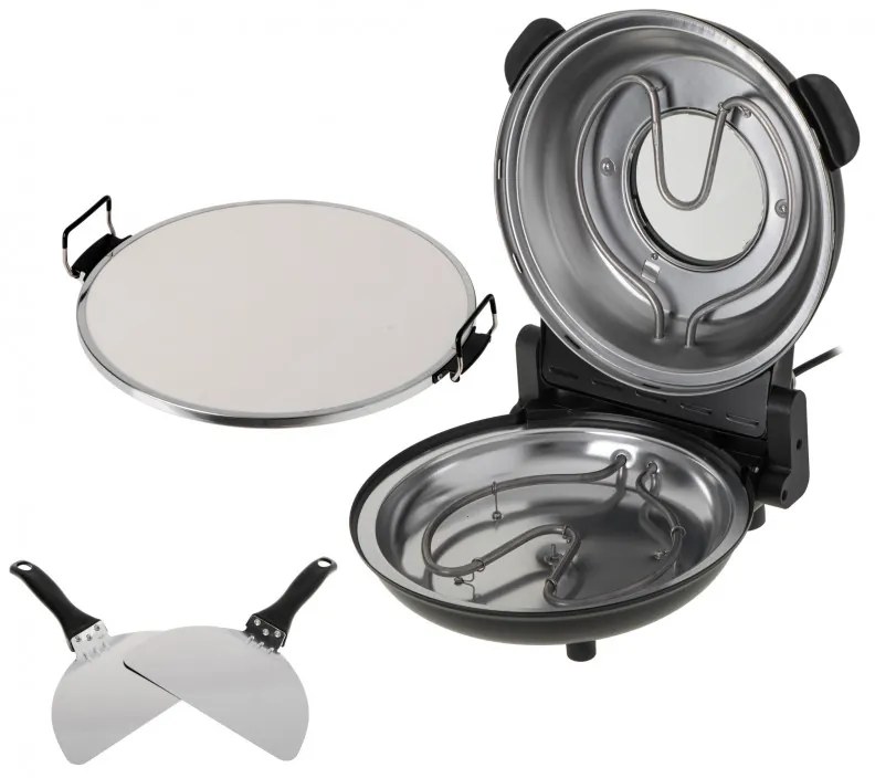 Електрическа фурна за пица Adler AD 6314, 1200W, 31.5 см, До 400C, 5 настройки на температурата, Таймер, Черен