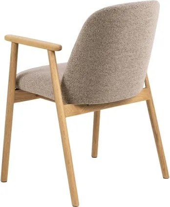 РОДЭРИЦ Ляттэ Бэигэ (тъкан Монза 60)/рамка от лакиран дъб - ДЪРВЕН СТОЛ БУКЛЕ РЕТРО