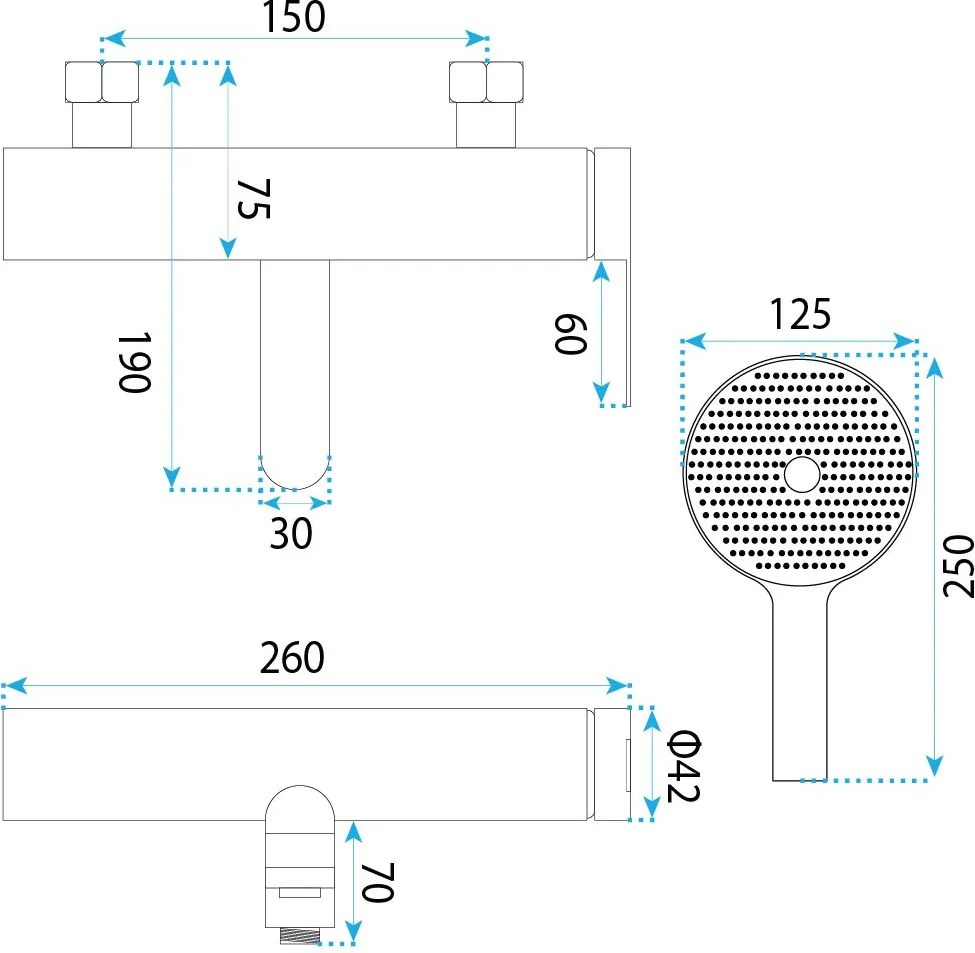 Смесител за вана Rea Arcos Brushed Copper