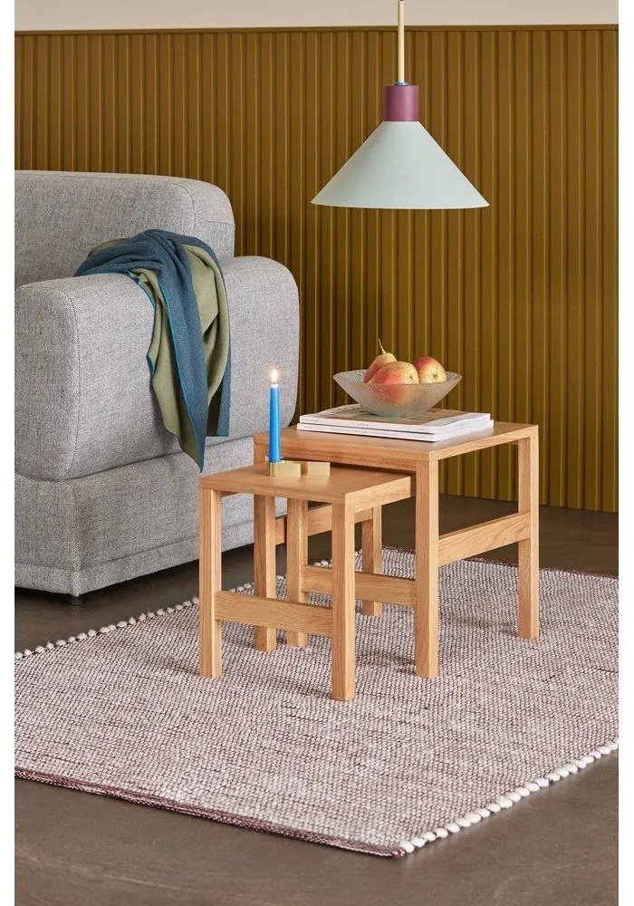 Странични масички в комплект от 2 бр. от декор от дъб 40x40 cm Puzzle – Hübsch