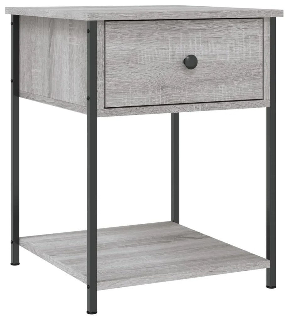 825849 vidaXL Нощна масичка, cив сонома, 44x45x58 см, инженерно дърво