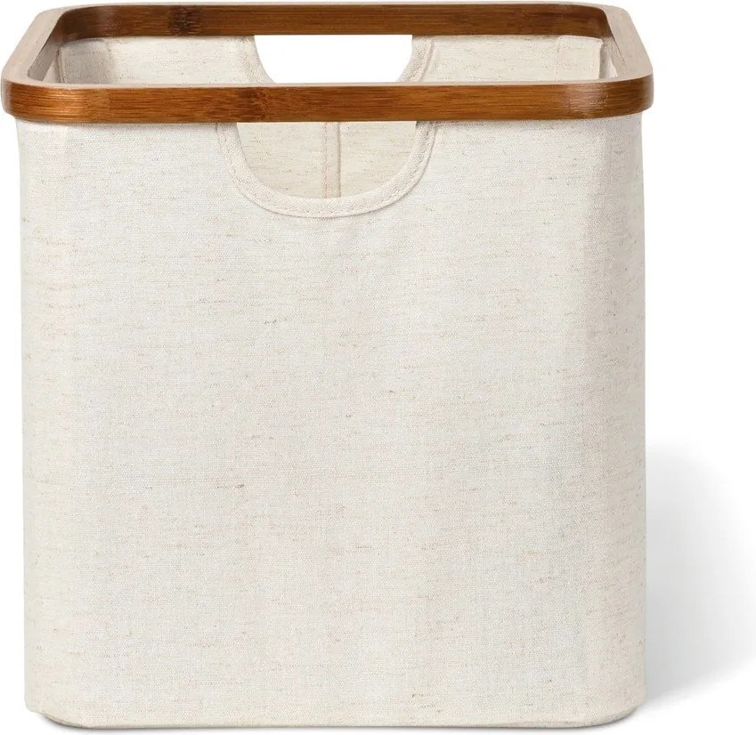 Кремава текстилна кутия за съхранение 30x30x30 cm Bamboo/Linen Cube – Bigso