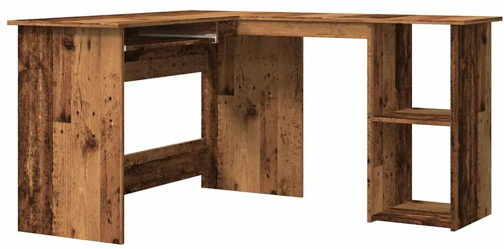 855900 vidaXL Ъглово бюро, старо дърво, 120x140x75 см, инженерно дърво