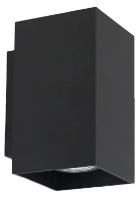 Модерен стенен аплик черен квадрат 2-светлина - Sandy