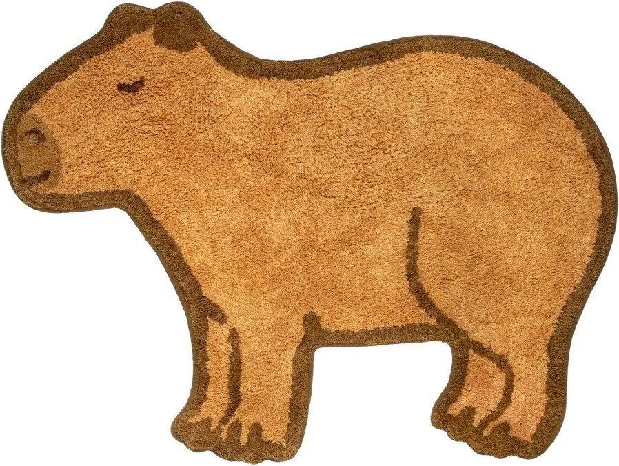 Кафяв памучен детски килим 52x68 cm Capybara – Sass &amp; Belle
