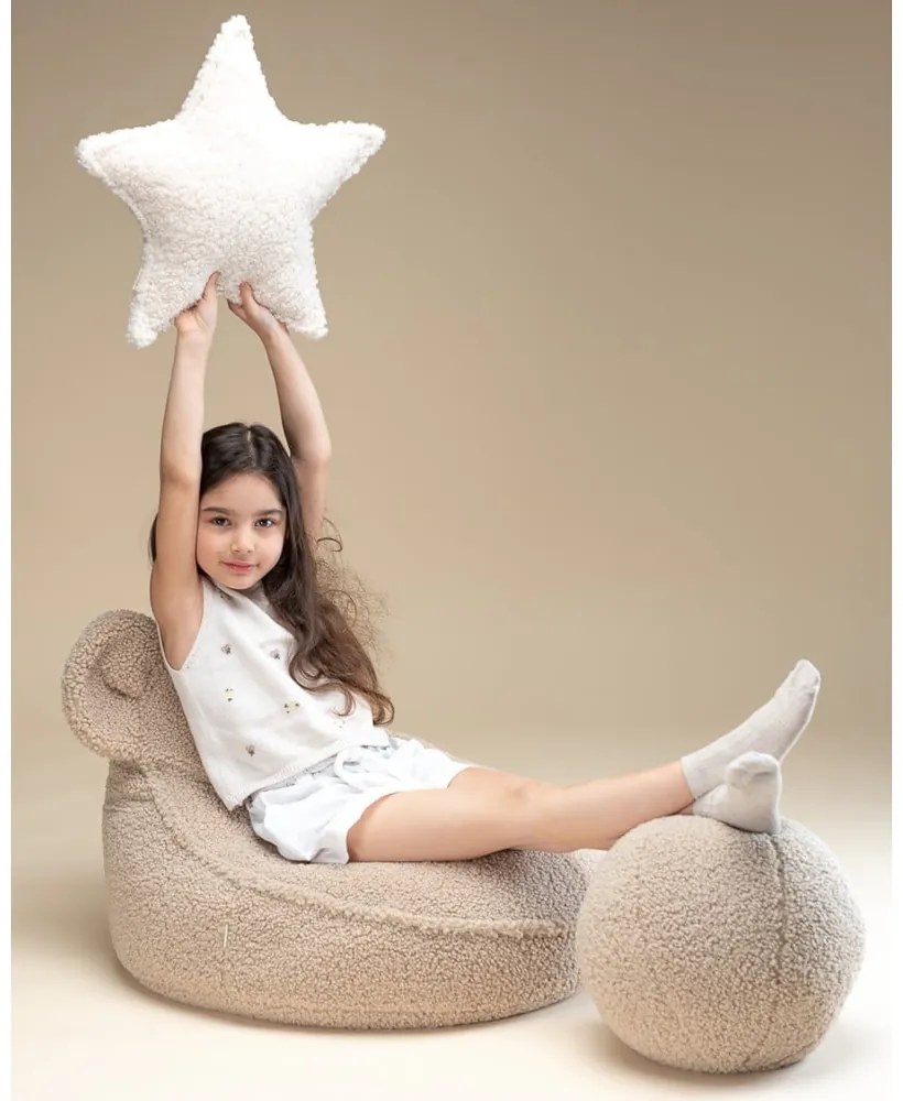 Светлокафяв детски пуф от букле Bear – Wigiwama