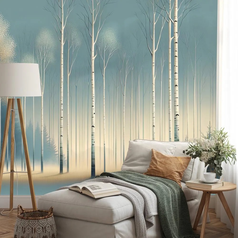 Тапет – Заснежена гора в мъгла