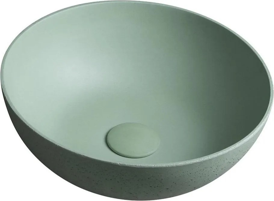 Sapho - Мивка за плот FORMIGO Ø 39 см бетон/зелена