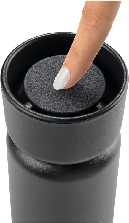 Черна термочаша от неръждаема стомана 400 ml Singles – Zone