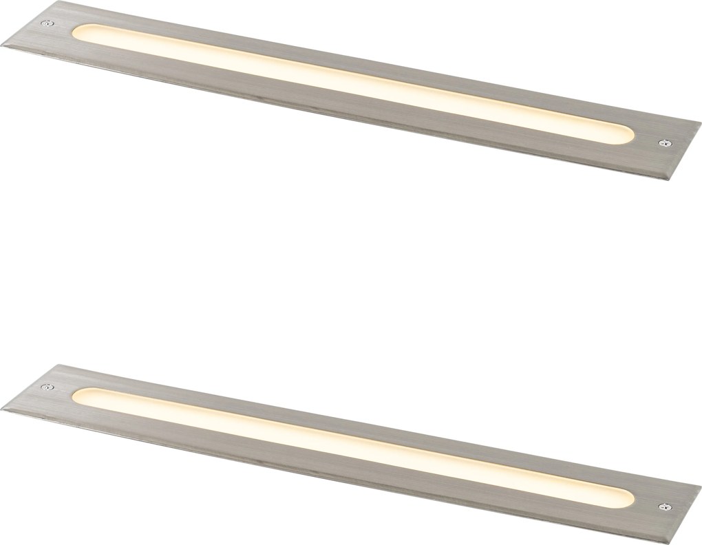 Комплект от 2 модерни наземни прожектора стомана 50 см вкл. LED IP65 - Eline