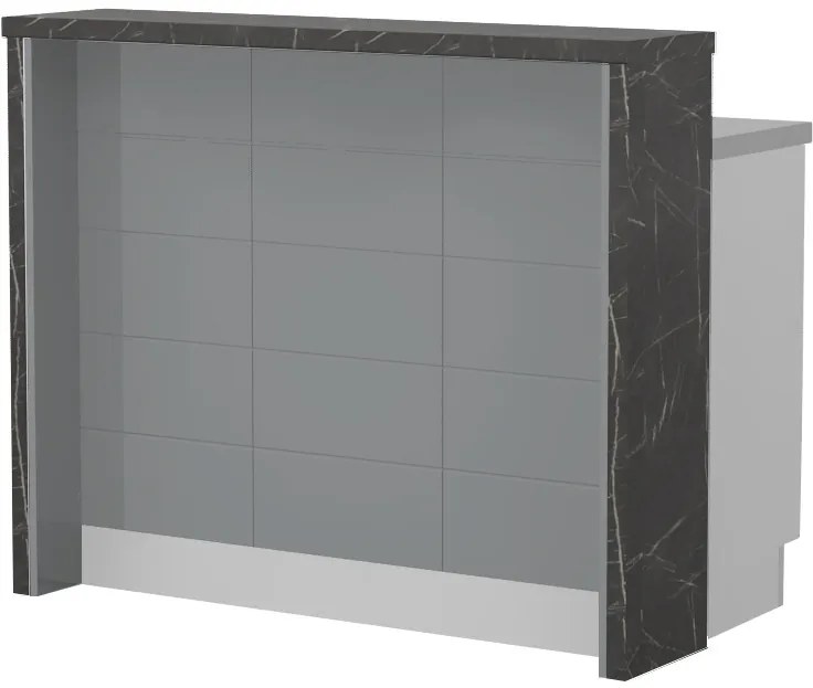 Островна кухненска пейка Hudson-Length: 120 cm.-Gray-Black Stone