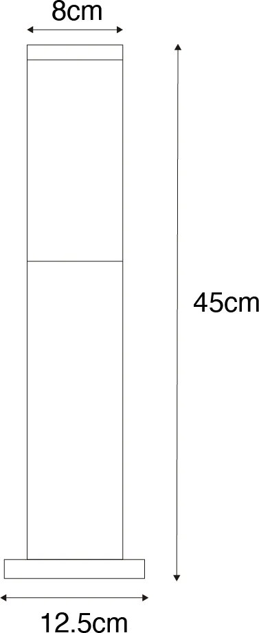 Модерна лампа за стълб за външен монтаж ръждяво кафява 45 см - Malios