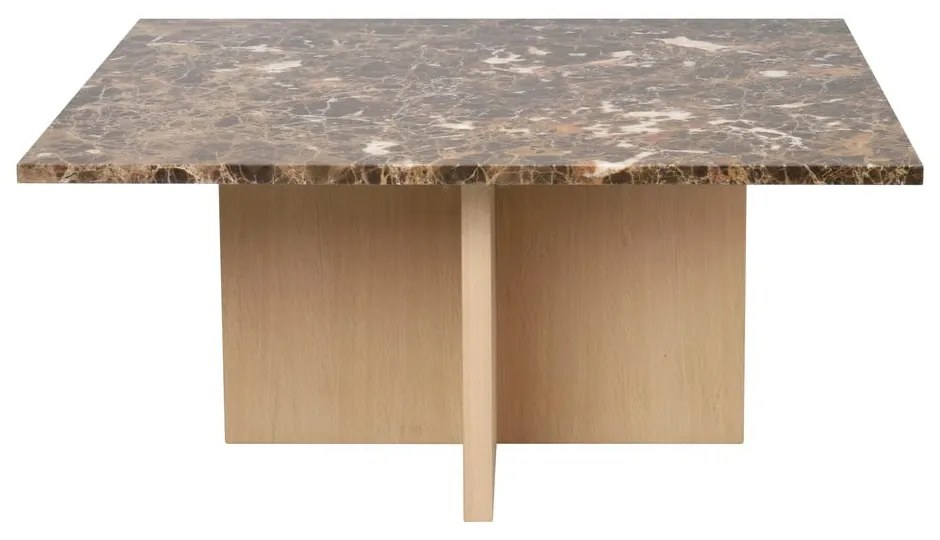 Кафява мраморна масичка за кафе 90x90 cm Brooksville - Rowico