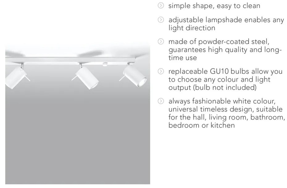 Бяло таванно осветително тяло 4L Etna - Sollux