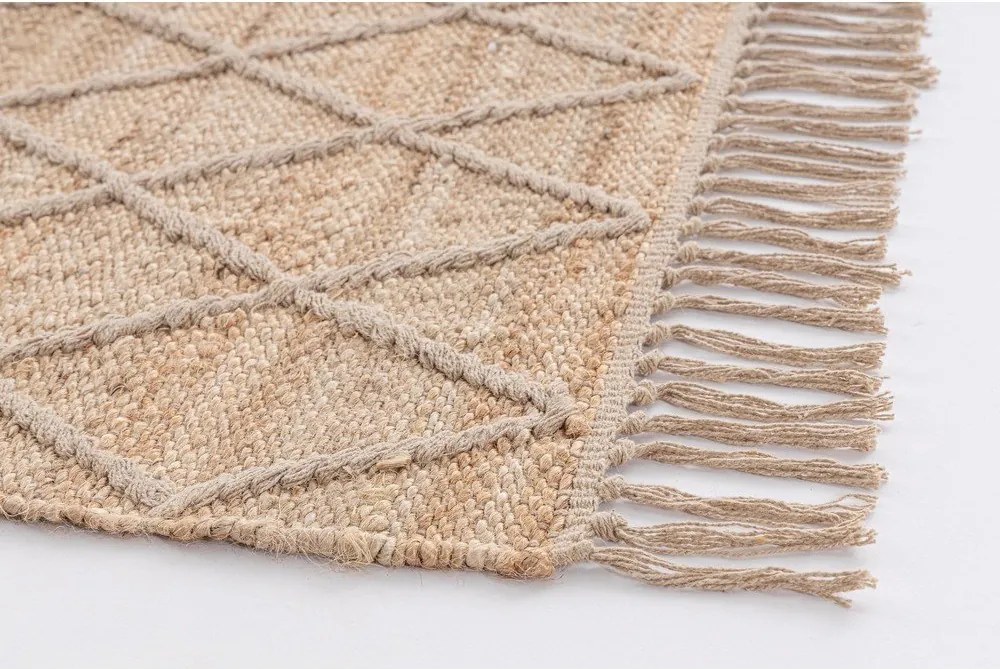 Ръчно изработен ютен килим в естествен цвят 60x90 cm Shaila – Yes Everyday