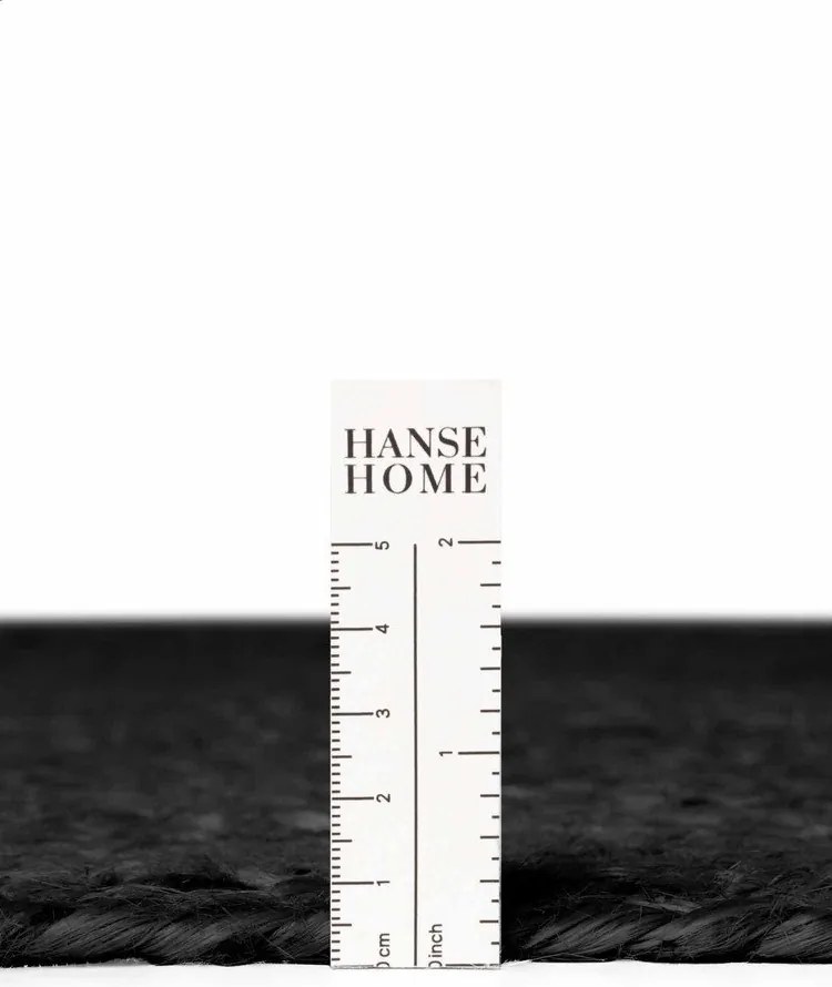 Черен двустранен/ръчно изработен ютен кръгъл килим ø 200 cm Braided – Hanse Home