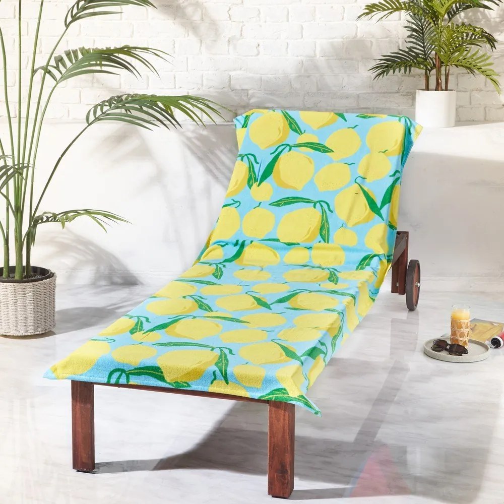 Памучна плажна кърпа 92x180 cm Lemons Lounger – Catherine Lansfield
