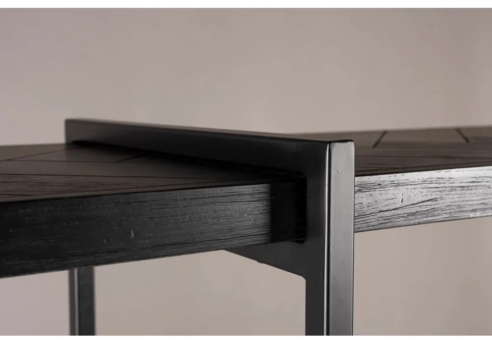 Черна етажерка за книги от екзотична дървесина 140x146 cm Class - Dutchbone