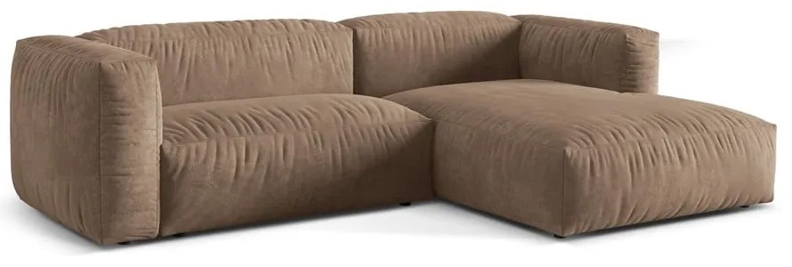 Светлокафяв кадифен модулен ъглов диван (десен ъгъл) Martina – Micadoni