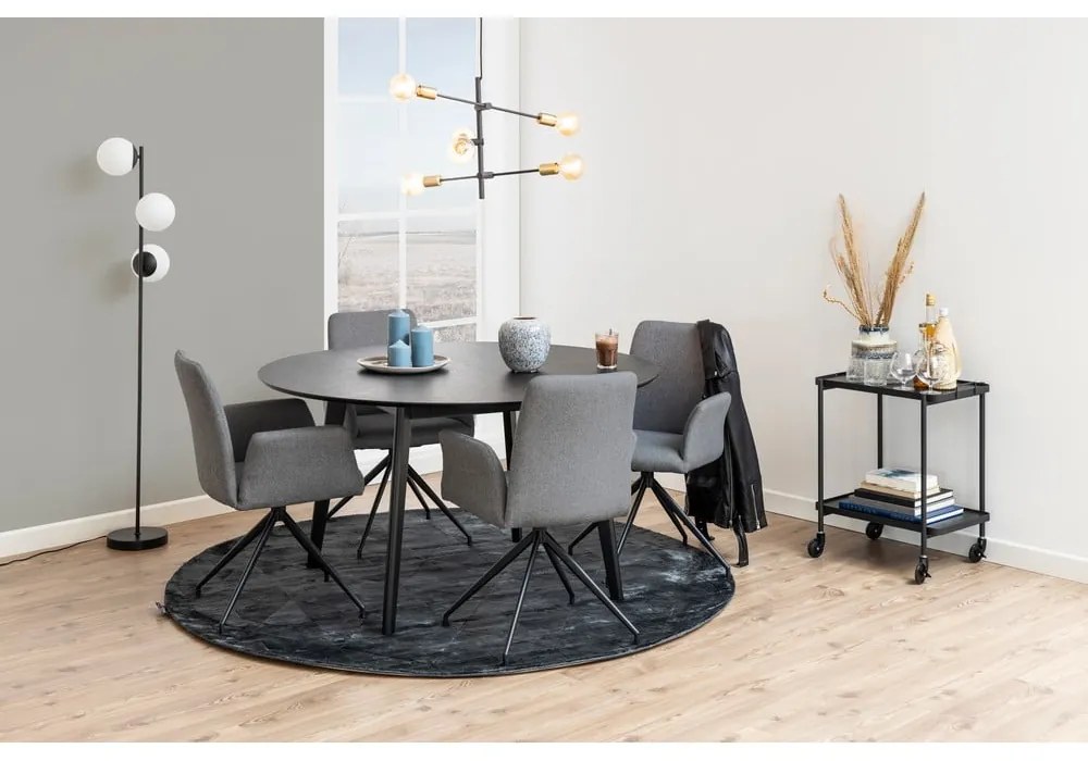 Сив тапициран трапезен стол с подлакътници Naya – Actona