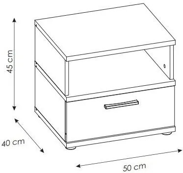 Нощно шкафче Newty 1S