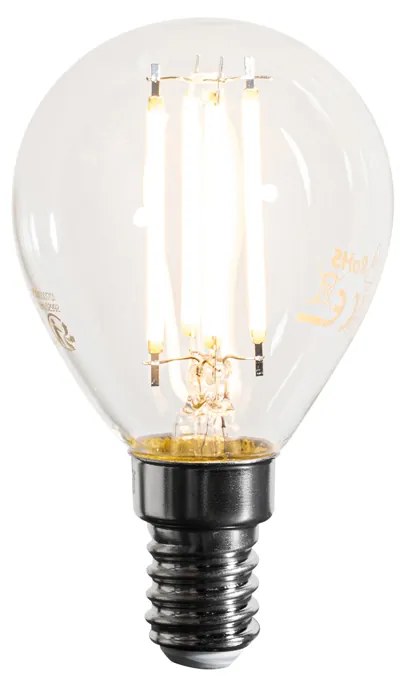 Комплект от 5 E14 димируеми LED Filament крушки G45 прозрачни 4W 470 lm 2700K