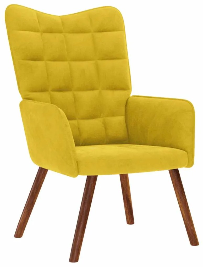 4016817 vidaXL Релаксиращ стол Жълто кадифе