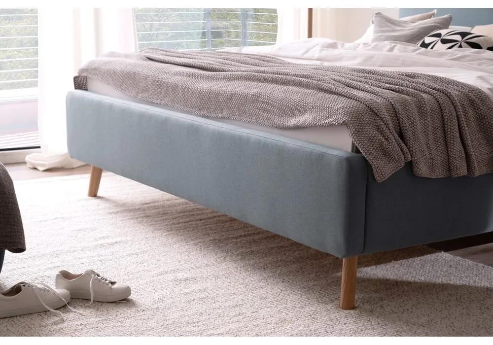 Синьо-сиво двойно легло с решетка и място за съхранение , 180 x 200 cm Mattis - Meise Möbel