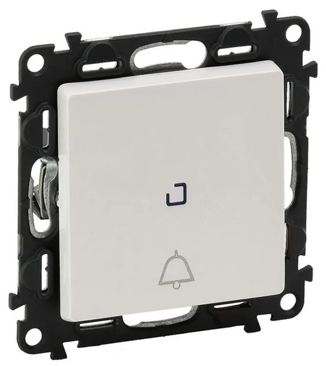 Legrand 752113  Девиаторен бутон с подсветка и символ звънец 6A/12V, без рамка Valena life Бяло - 752113