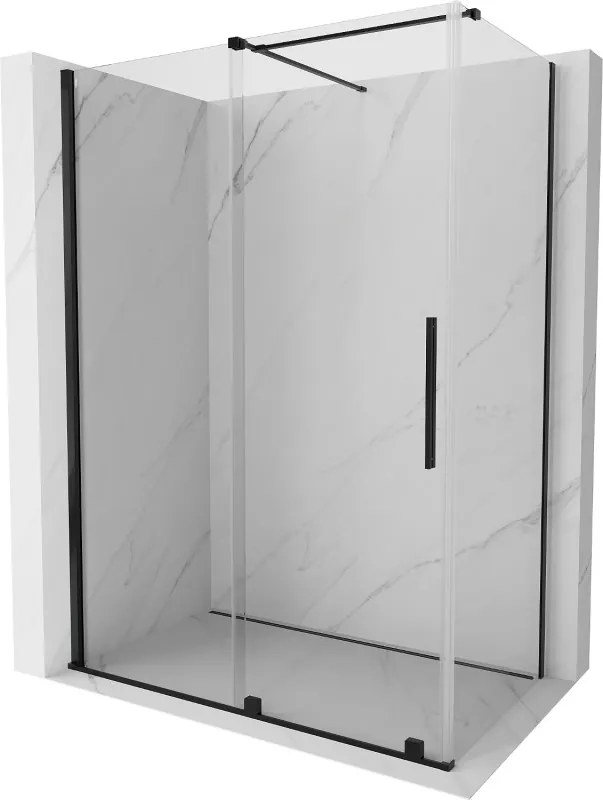 Mexen Velar плъзгаща се душ кабина 160 x 80 см, прозрачна, черна - 871-160-080-01-70