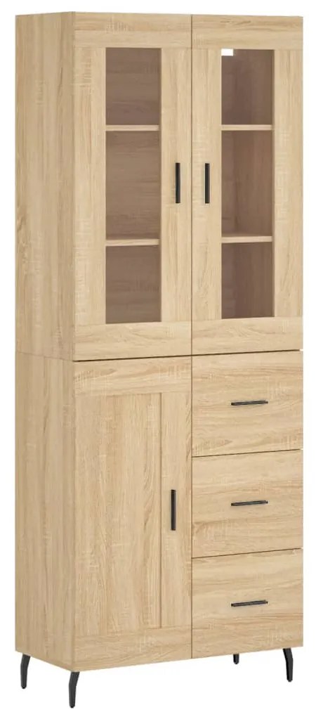 3198676 vidaXL Висок шкаф, дъб сонома, 69,5x34x180 см, инженерно дърво