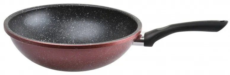 Уок тиган Rosberg R51320G26H, 26 см, Мраморно покритие, Индукция, Бордо меланж