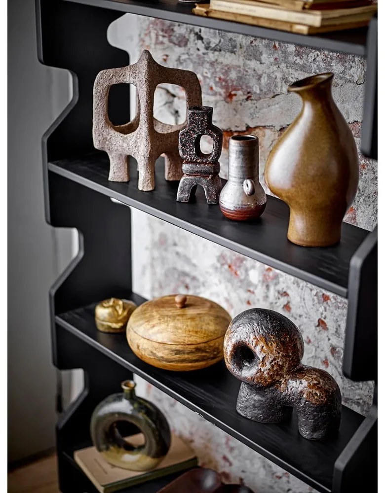 Черна библиотека от масивен бор 84x140x20 cm Savoya – Bloomingville