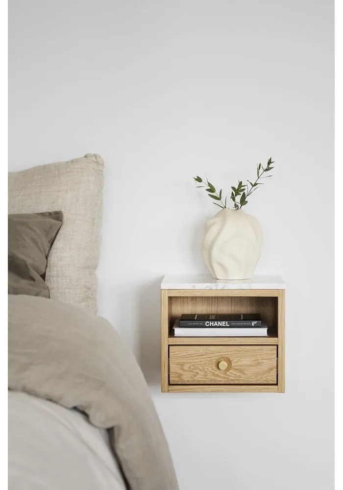 Нощно шкафче с плот от имитация на мрамор естествено Whitmore – Rowico