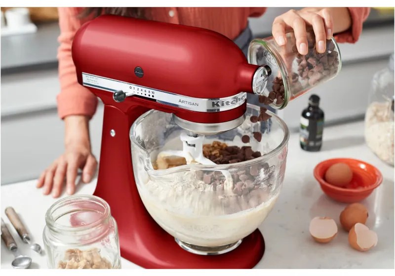 Планетарен миксер KitchenAid Artisan Elegance 5KSM125EER, 300 W, 4.8 л, Direct drive, 10 скорости, Червен
