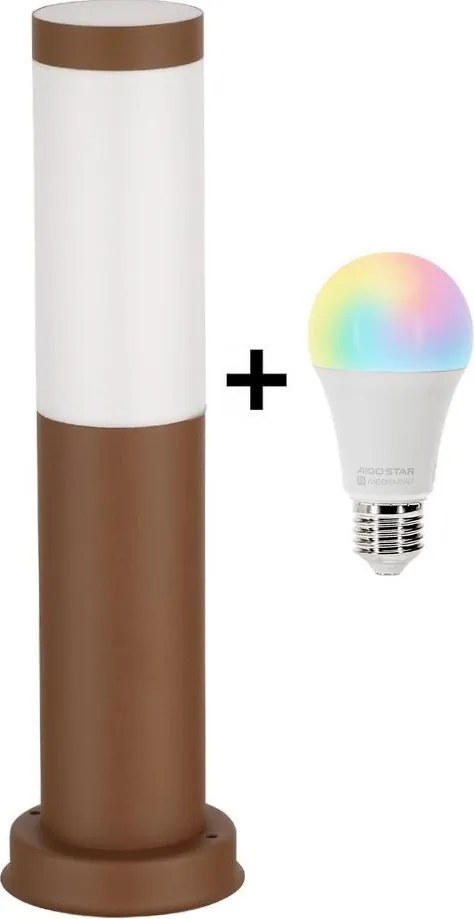 Brilagi - LED RGBW Външна лампа 1xE27/15W/230V 40 см IP44 кафява