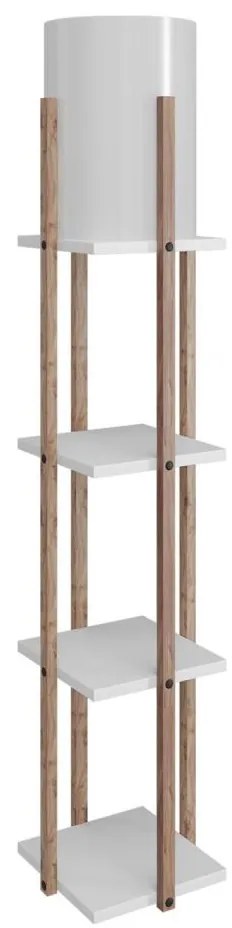 Подова лампа с рафтове NORA 1xE27/40W/230V кафяв/бял