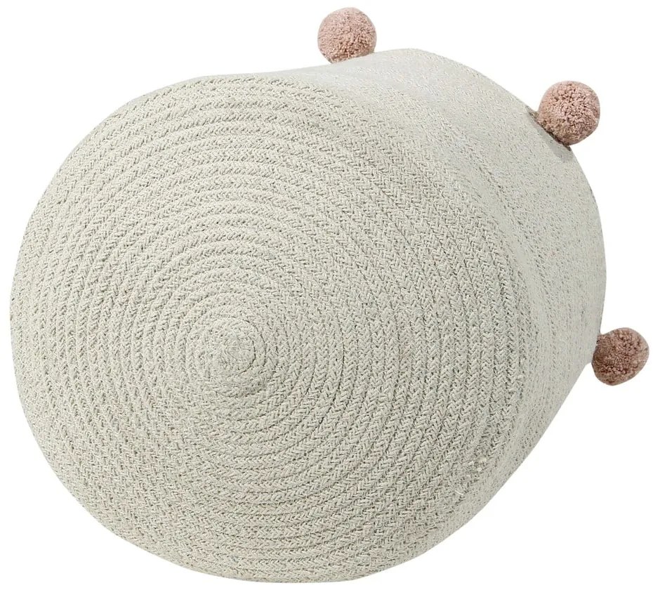 Кремава текстилна детска кошница за играчки ø 30x30 cm Bubbly – Lorena Canals