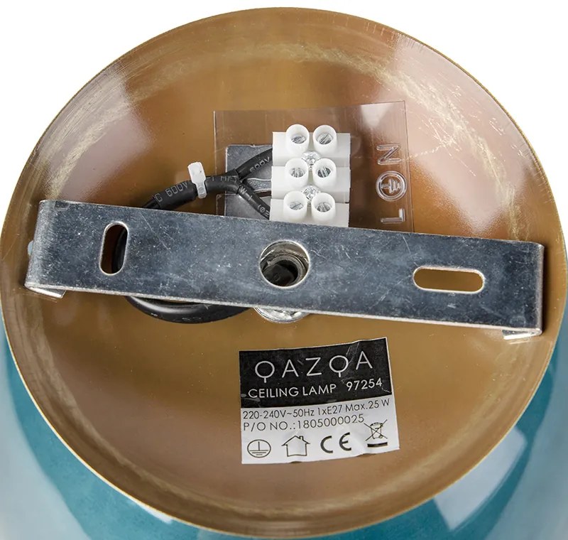 Интелигентна таванна лампа месинг с океанско синьо стъкло с Wifi ST64 - Pallon