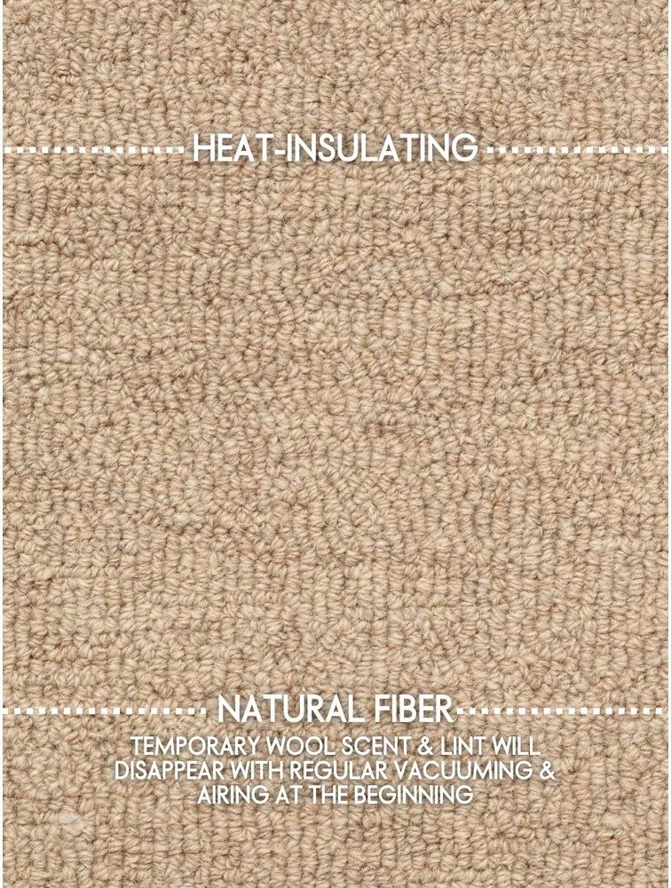 Ръчно изработен вълнен кръгъл килим в естествен цвят ø 200 cm Puristic Knots – Elle Decoration