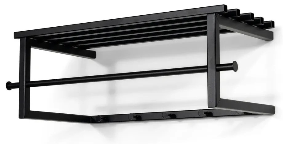 Черна метална стенна закачалка с рафт 76 cm Marco – Spinder Design