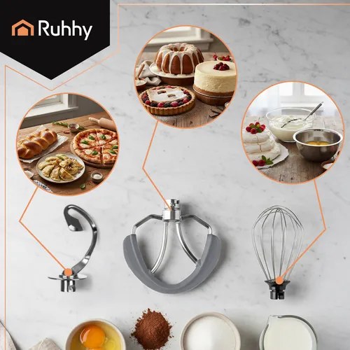 Планетарният миксер за тесто, 1500W, купа 6,2л от неръждаема стомана